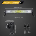 Auxtings 22 Inch 270w Curved Triple Row Led Light Bar Work Spot Flood Beam With Wiring Harness Kit Switch For Trucks Tractor