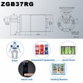 Dc 12v 1000rpm Gear Motor High Torque Electric Micro Speed Reduction Geared Eccentric Output Shaft 37mm Diameter Gearbox