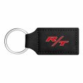 Ipick Image Compatible With Dodge R T Logo Rectangular Black Leatherette Key Chain