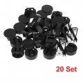 X Autohaux 20 Set Square Head Car Air Vent Clip With Plastic Slot Auto Replacement Conditioner Outlet Clips Black 40x24mm