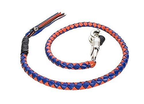 Billys Biker Gear 36 Inch Motorcycle Get Back Whip Blue Orange