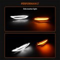 Adiil Smoked Lens Amber White Full Led Front Side Marker Light Kit Compatible With 2011-2014 Porsche 958 Cayenne Switchback