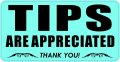 Stickertalk Aqua Tips Are Appreciated Vinyl Sticker 5 Inches By 3 