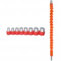 Flexible Drill Bit Extension Kits 9pcs 1 4 Hex Shank Socket Kit Tools With Orange Shaft 