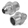 Pair 10an Sbc Valve Cover Adapter Aluminum Fittings For Push In Grommet Silver Billet Connectors 1 22 Diameter Hole 2 Pieces