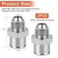 Pair 10an Sbc Valve Cover Adapter Aluminum Fittings For Push In Grommet Silver Billet Connectors 1 22 Diameter Hole 2 Pieces