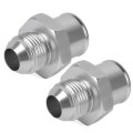 Pair Sbc 10an Valve Cover Adapter Aluminum Fittings For Push-in Grommet Silver 