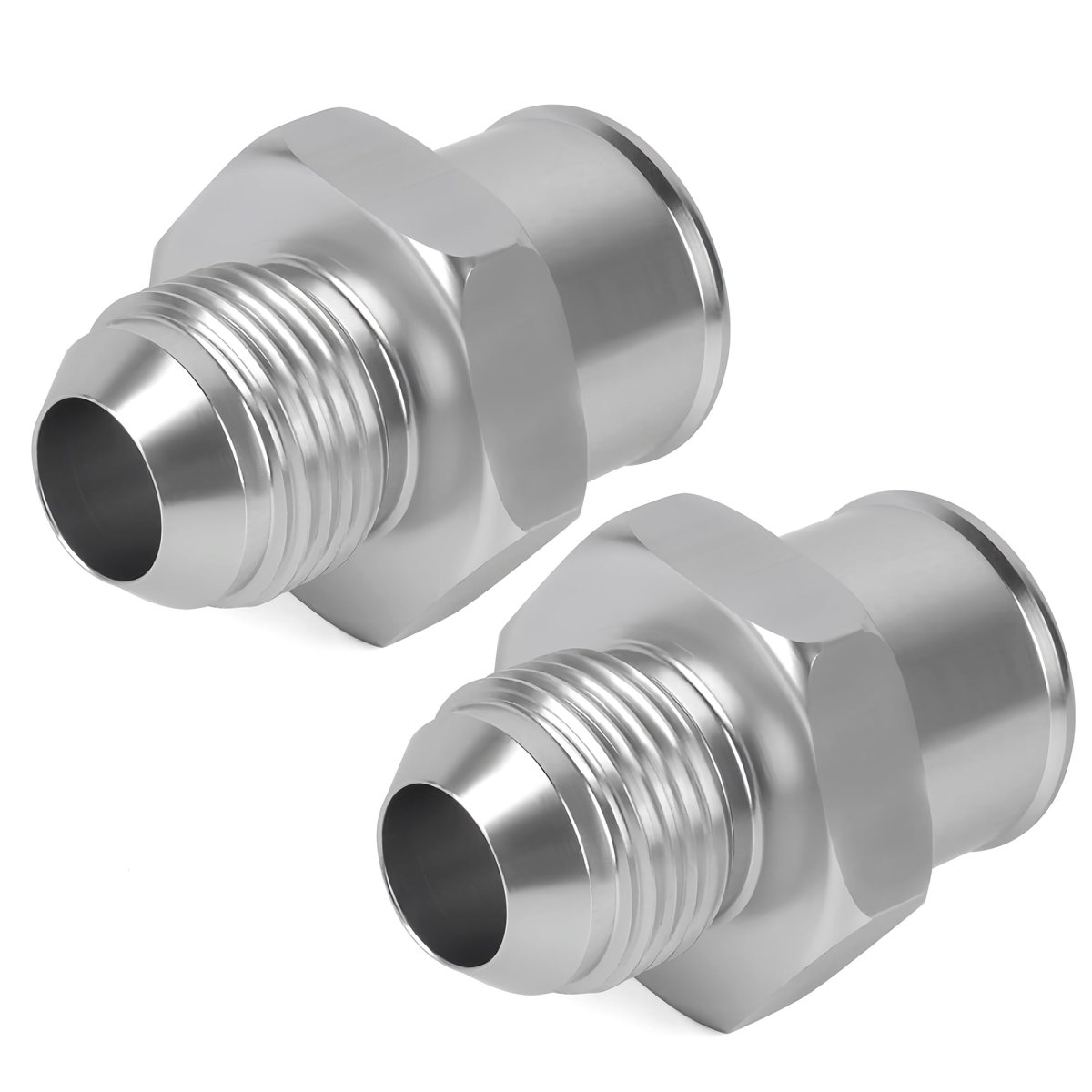 Pair 10an Sbc Valve Cover Adapter Aluminum Fittings For Push In Grommet Silver Billet Connectors 1 22 Diameter Hole 2 Pieces