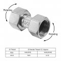 Uxcell Pipe Fitting Union G1 2 Female Thread Straight Hose Connector Adapter Nickel-plated Copper 2pcs