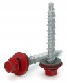 Hex Washer Head Mechanical Galvanized Mini Driller Roofing Screws Crimson Red Finish 10 X 3 Qty 1000 