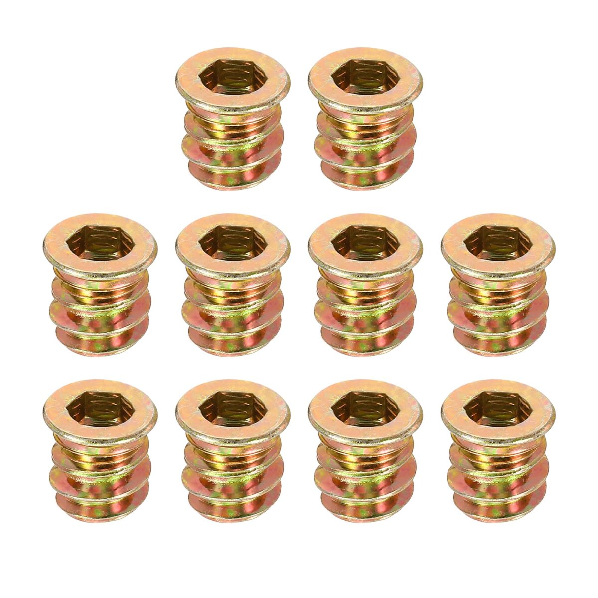 Wood Furniture M5x10mm Threaded Insert Nuts Interface Hex Socket Drive 10pcs