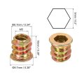 Wood Furniture M5x10mm Threaded Insert Nuts Interface Hex Socket Drive 10pcs
