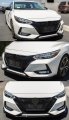 Jdm 3pc Painted Gloss Black Front Bumper Grill Trim Cover Garnish Compatible With 2020-2022 Nissan Sentra