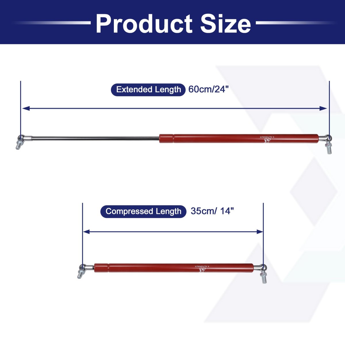 1 Set 24inch 67lbs 300n Red Lift Supports Struts Shocks Gas Spring With Ball Stud Mounting Bracket Universal For Rv Car Truck