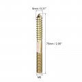 Uxcell M8x75mm Hanger Bolts 24pcs Double Head Thread Dowel Screws For Wood Furniture Connecting