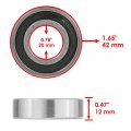 Caltric Front Wheel Ball Bearing And Seals Kit Compatible With Yamaha Yfz450 2004 2005 2006 2007 2008-2013