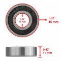 Caltric Front Wheel Ball Bearing And Seals Kit Compatible With Yamaha Yfz450 2004 2005 2006 2007 2008-2013