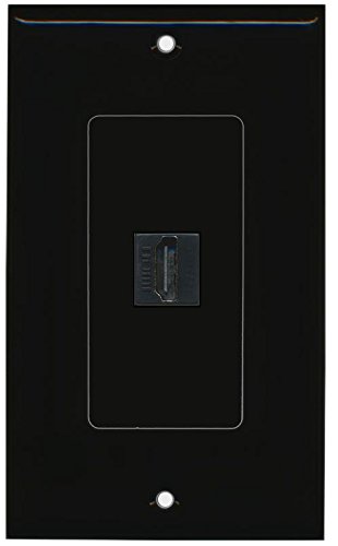 Riteav 1 Gang Decorative Black Port Right Angle Hdmi Wall Plate