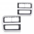 Front Headlight Bezel Trim Surround Pair Chrome For Chevy P30 Base 1992-1996 Fit G10 G20 1992-1995 G30 15685966 15685965 