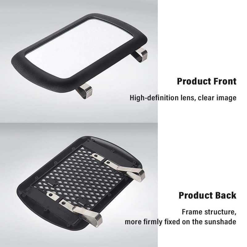 Vanity Mirror For Car Sun Visor Hd Clip-on Multifunctional Rear View Essential Makeup Interior Accessories Women Men