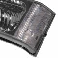 Auto Dynasty Pair Smoked Housing Clear Corner Front Bumper Light Lamp Compatible With Chevy Silverado Avalanche 03-06