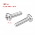 Uxcell M6x22mm Machine Screws Pan Phillips Cross Head Screw 304 Stainless Steel Fasteners Bolts 10pcs
