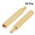 Uxcell 20pcs M3 25 6mm Female Male Thread Brass Hex Standoff Spacer Screws Pcb Pillar
