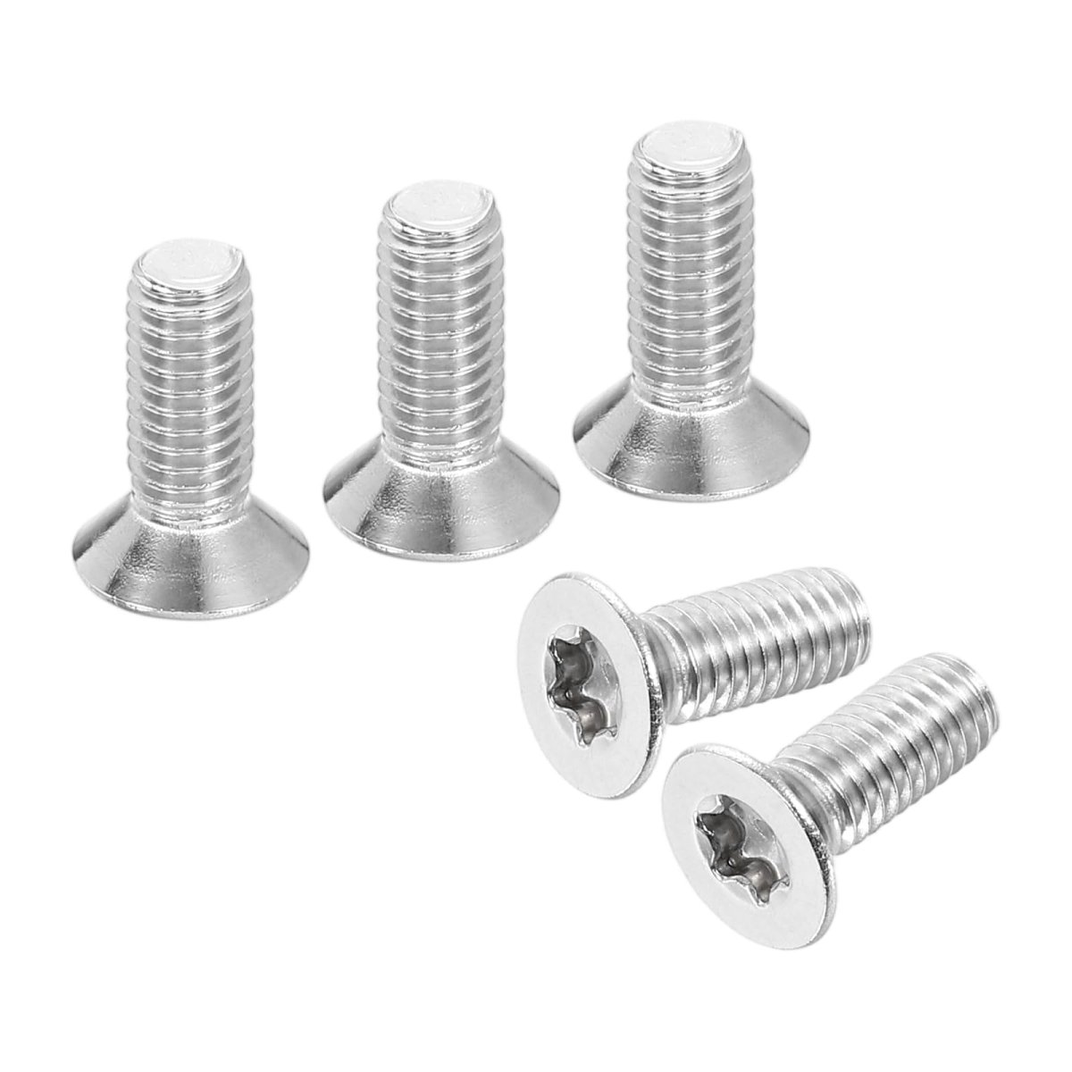 M6-1 X 16mm Flat Head Torx Anti Theft Machine Screws 10 Pcs 304 Stainless Steel Drive Countersunk Full Thread Silver