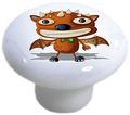 2 Monster Bat Ceramic Cabinet Drawer Knobs 