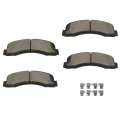 Front D2087 Ceramic 4pcs W Hardware Disc Brake Pad Set 
