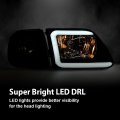 G-plus Led Drl Strip Headlights Compatible With 1997-2002 Ford Expedition 1998-2004 F150 1997-1999 F250 Driver And Passenger