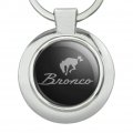 Graphics More Ford Bronco Chrome Logo Keychain Classy Round Plated Metal