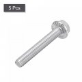 Uxcell M8x55mm Hex Serrated Flange Bolts Screws Metric Thread 304 Stainless Steel 5pcs