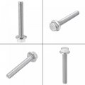 Uxcell M8x55mm Hex Serrated Flange Bolts Screws Metric Thread 304 Stainless Steel 5pcs