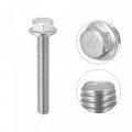 Uxcell M8x55mm Hex Serrated Flange Bolts Screws Metric Thread 304 Stainless Steel 5pcs