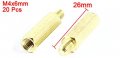 Uxcell 20pcs Brass Hex Standoff Spacer Screw Female To Male 20mm 6mm M4 4mm