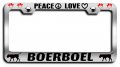 Peace Love Boerboel Dogs Pets Chrome Metal License Plate Frame Tag Holder T54 
