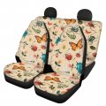 Fuibeng 12 Piece Auto Seat Covers Set Butterfly Dragonfly Insect Animal Car For Front Split Rear Bench Seats Durable Steering