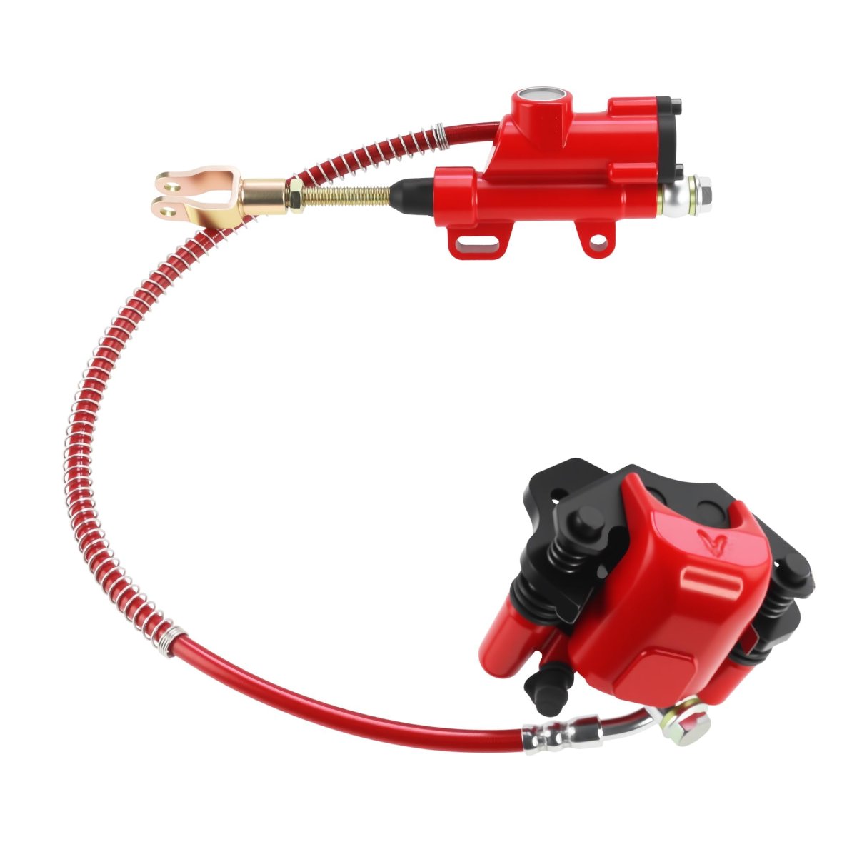 Rear Brake Master Cylinder Caliper Assembly With Pads For Chinese Quad Atv Kids Four Wheeler 50cc 70cc 90cc 110cc 125cc Taotao