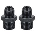 2pcs 10an Male Flare To 3 4 Npt Pipe Fitting Aluminum Straight Union Coupler Connector Fuel Hose Adapter For Automotive Black 