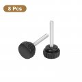 Uxcell 8pcs Round Knurled Thumb Screws M6 X 40mm Carbon Steel Zinc Plated Thread Thumbscrew Clamping Knob Screw For Quick