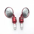 Httmt Mt425-25- A Set Cnc Red Rear View Handle Bar End Round Mirrors 1 Inch 25mm Compatible With V-star Virago Warrior Royal