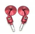 Httmt Mt425-25- A Set Cnc Red Rear View Handle Bar End Round Mirrors 1 Inch 25mm Compatible With V-star Virago Warrior Royal