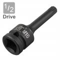 Uxcell 1 2 Drive X M10 10mm Impact Triple Square Spline Bit Socket Metric 3 Length Cr-mo Steel With O-ring And Dowel Pin