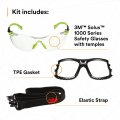 3m Solus 1000 Series S1201sgaf-tkt Grn Blk Scotchgard Anti-fog Coating Clear Af-as Lens Tpe Strap