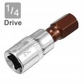 Uxcell 2pcs 1 4 Drive X H8 8mm Hex Bit Socket S2 Steel Bits Cr-v Sockets 5 Length Use With Ratchet Wrench Slide Bar Extension
