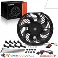 A-premium 12 Inch Slim Fan Pull Universal Electric Radiator Cooling Assembly 12v 90w With Thermostat Relay Mount Kit