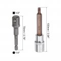 Uxcell T35 Torx Bit Socket 1 2 Square Drive Cr-v Sockets S2 Steel Bits 4 Length With Hex Shank Power Drill Adapter