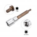 Uxcell T35 Torx Bit Socket 1 2 Square Drive Cr-v Sockets S2 Steel Bits 4 Length With Hex Shank Power Drill Adapter