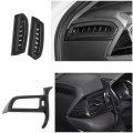 Xiter Abs Carbon Fibre Instrument Panel Console Center Frame Decorative Air Outlet Trims Steering Wheel Cover Molding